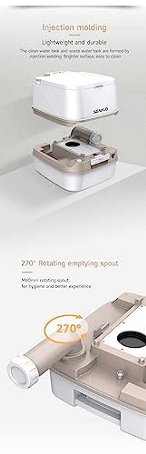 12L Premium Portable Travel Toilet – 3.2 Gallon Waste Tank, 2.6 Gallon Fresh