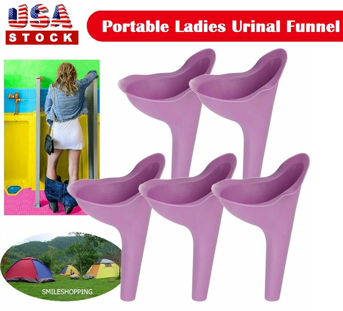 5pcs Portable Female Woman Ladies She Urinal Urine Wee Funnel Camping Travel Loo