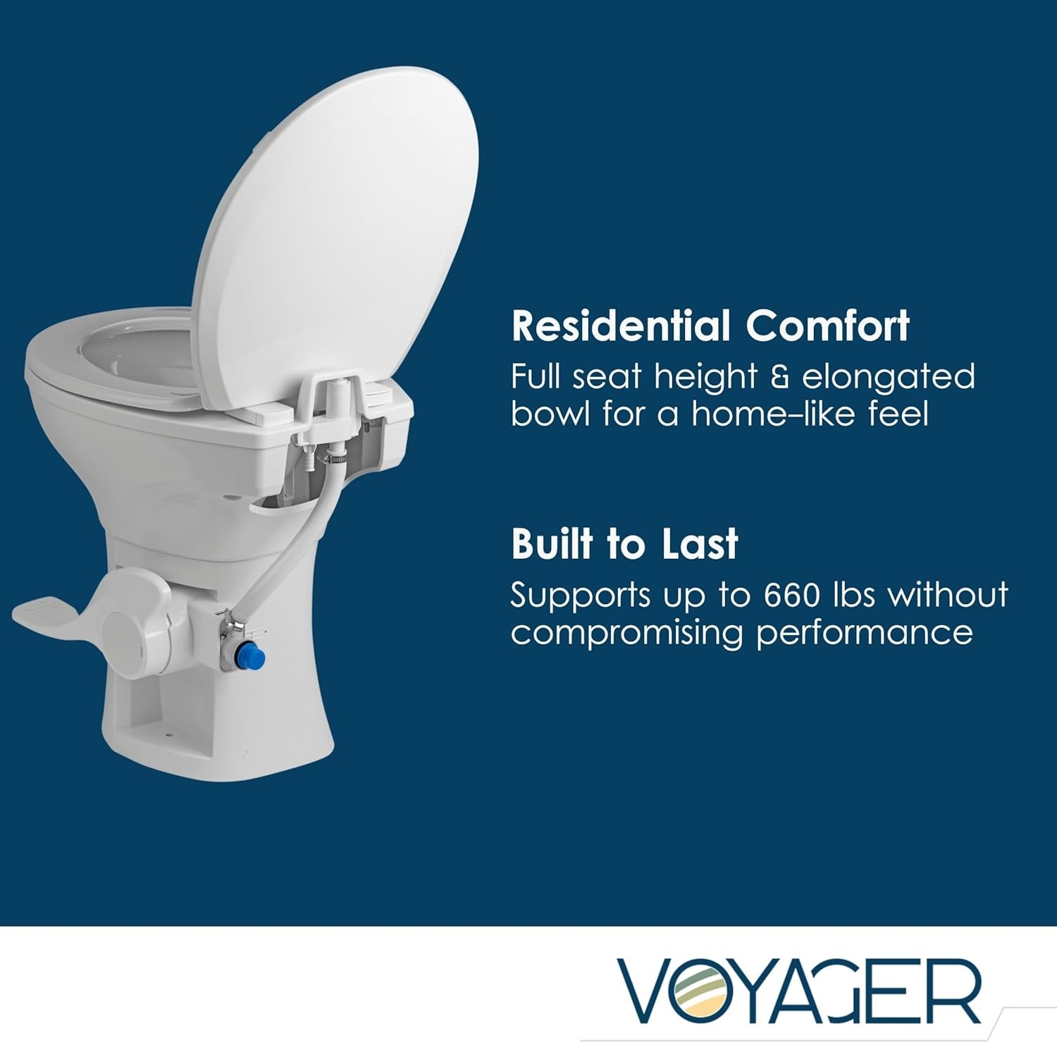 Voyager RV Toilet with Freezable Water Valve – Perfect for Winter Use!