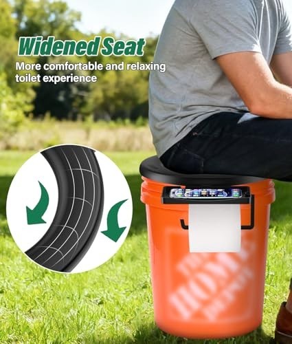 Bucket Toilet Seat, Portable Toilet Seat for 5 Gal Buckets Camping Toilet Seat