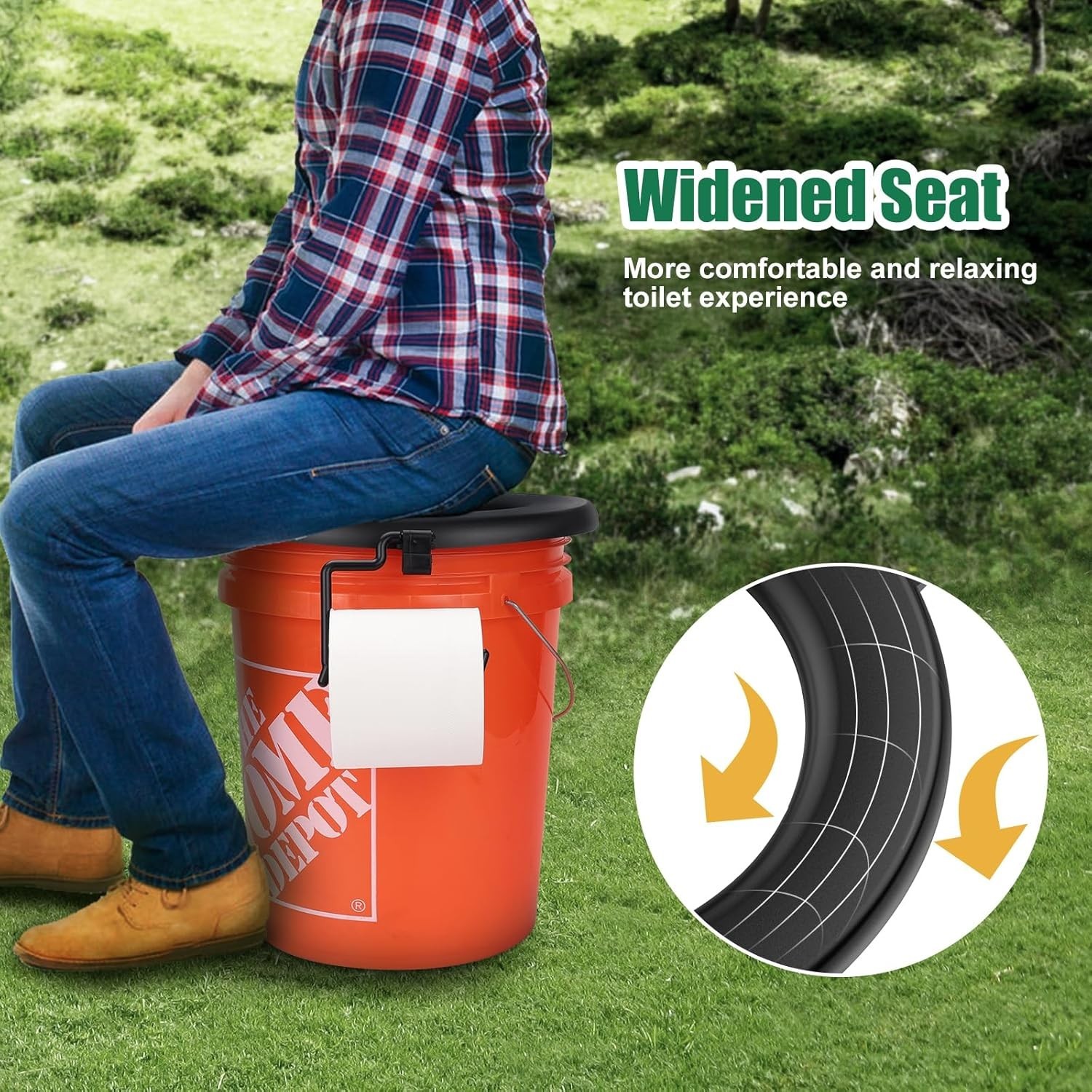 Bucket Toilet Seat, Portable Toilet Seat for 5 Gal Buckets Camping Toilet Seat