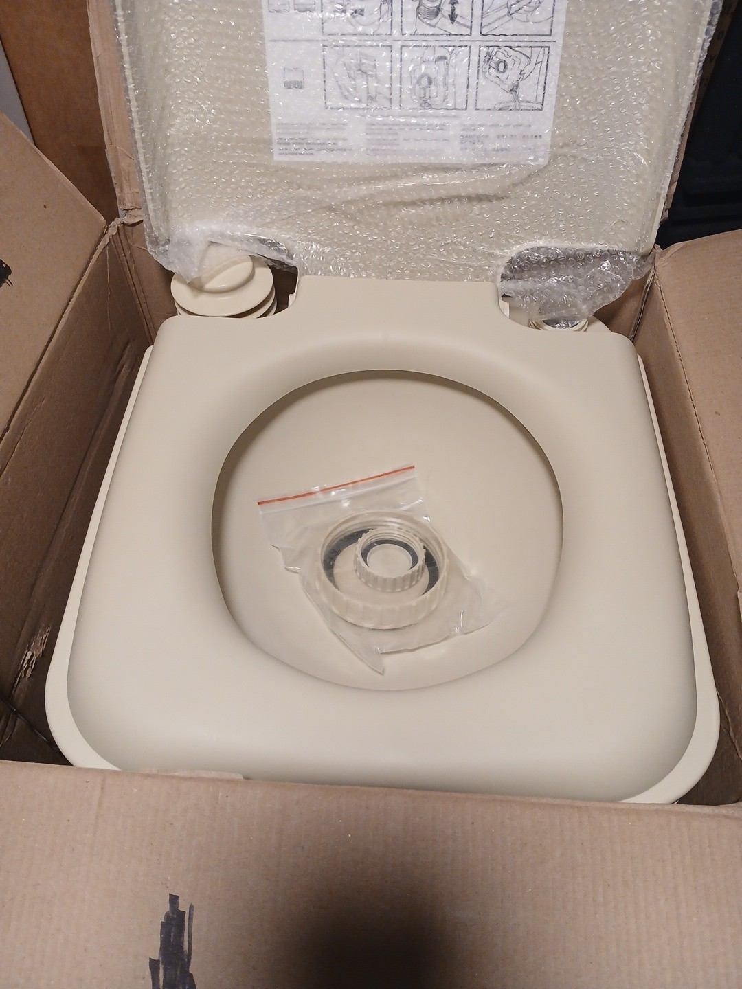 Dometic SaniPottie Tall Portable Toilet 5-gallon Waste Tank – Parchment 966 [G3]