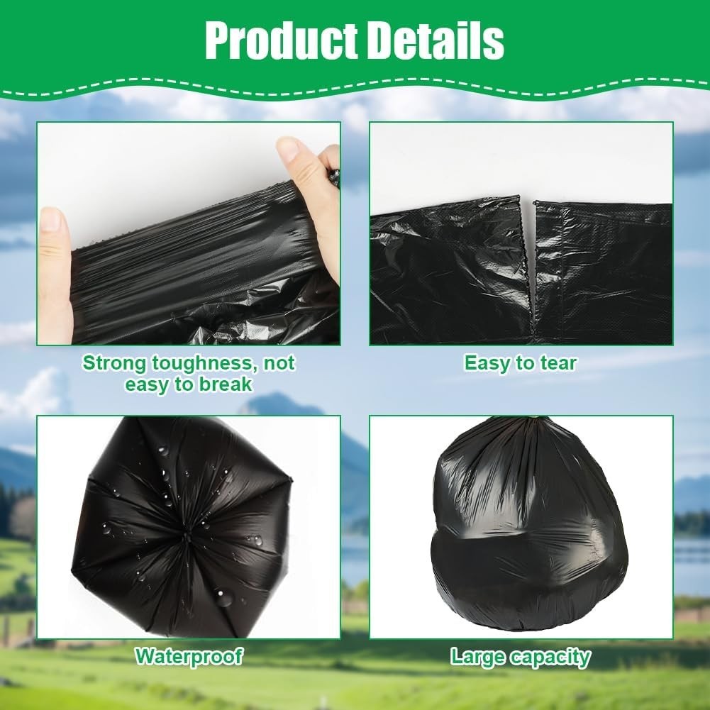 Camping Black Toilet Bags, 120 PCS (6 Roll) Portable Thickened Toilet Waste Bag