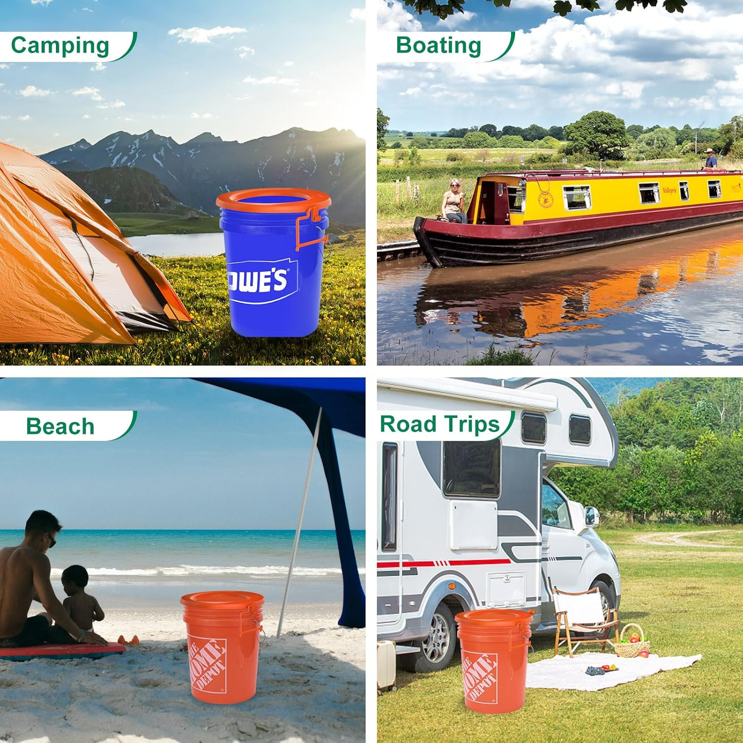 Bucket Toilet Seat, Portable Toilet Seat for 5 Gal Buckets, Camping Toilet Seat,