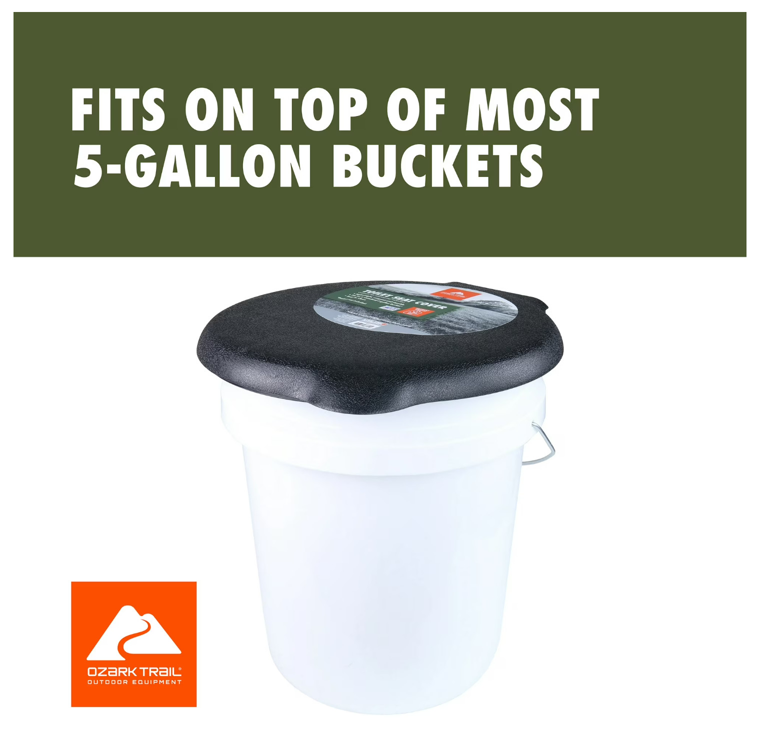 Ozark Trail Snap-On Portable Outdoor Plastic Toilet Seat Cover