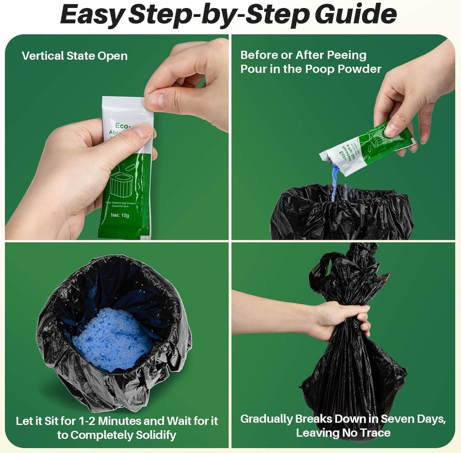 Poo Gel for Portable Toilet for Camping – 28 Packs Camping Toilet Bags Lemon Eco