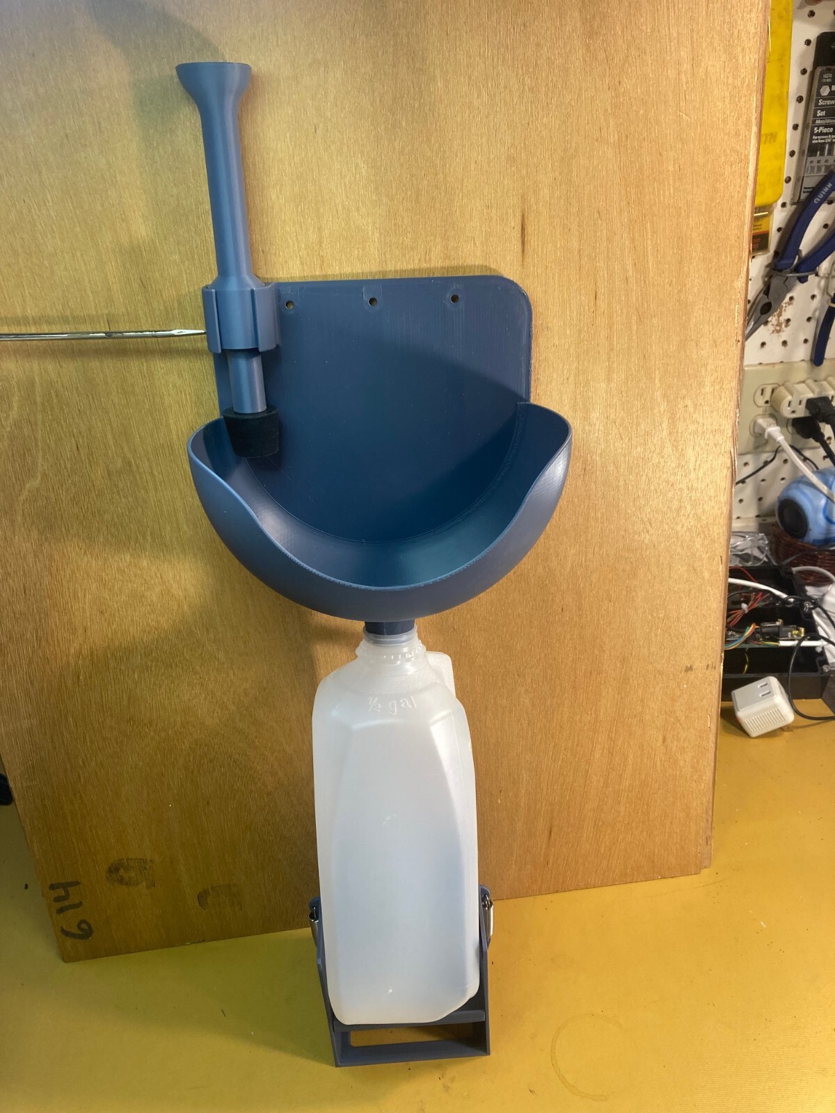 PeezyGo portable Urinal, Garage, Camping, Basement Toilet Seals odors No drain