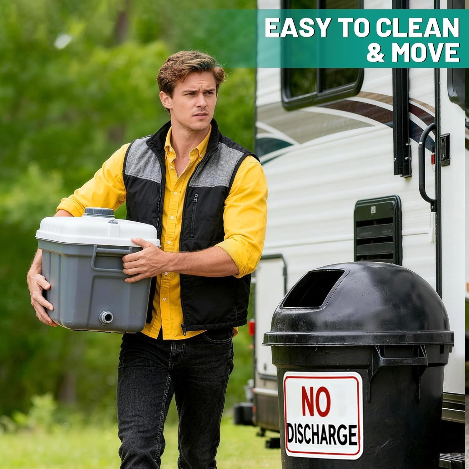 Eco-Friendly Portable Toilet Gel, 50 Lemon-Scented Packets for Camping