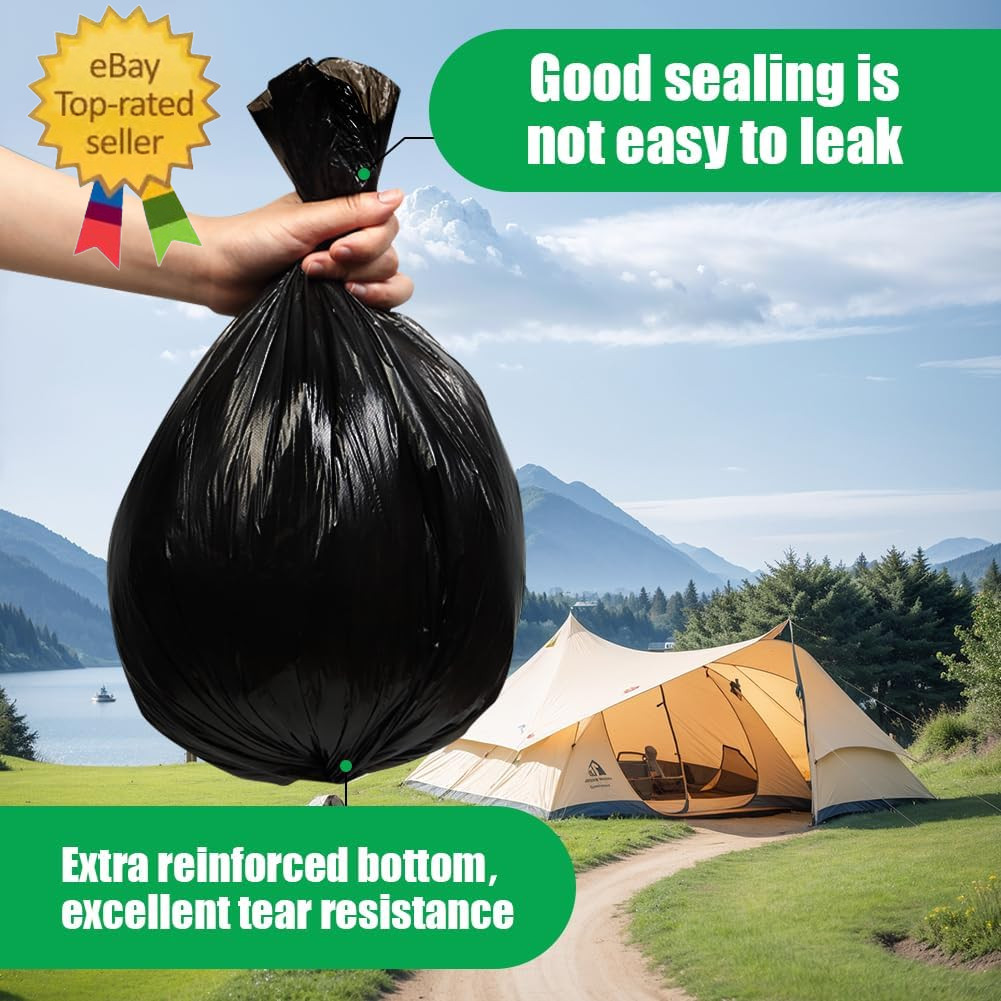 Camping Toilet Bags, 120 PCS (6 Roll) Portable Toilet BagsThickened Toilet Waste