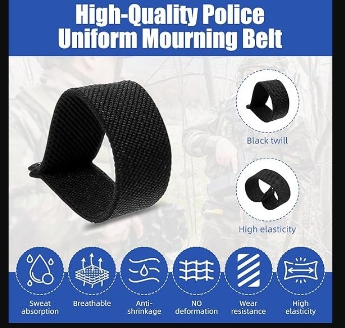Police Mourning Bands for Badges – 10 PCS Black Badge Band Stripe Honor Guard,,
