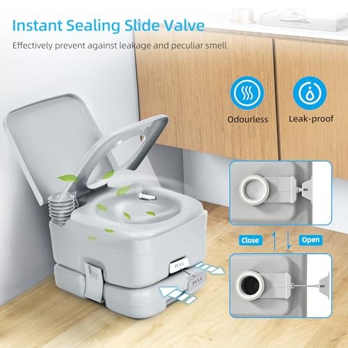 3.2 Gallon Portable Toilet for 3.17 Gal Single Watwer Outlet+Press Flush Pump