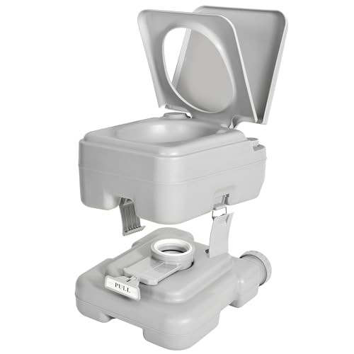 3.2 Gallon Portable Toilet for 3.17 Gal Single Watwer Outlet+Press Flush Pump