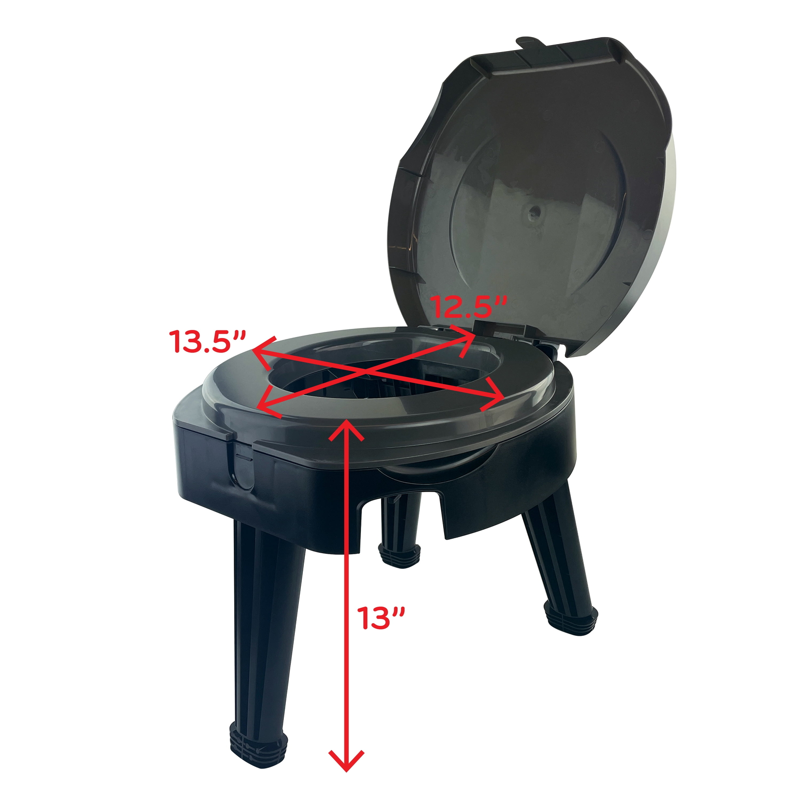 Ozark Trail Portable 14.5in Folding Camp Toilet, 1 gal Capacity