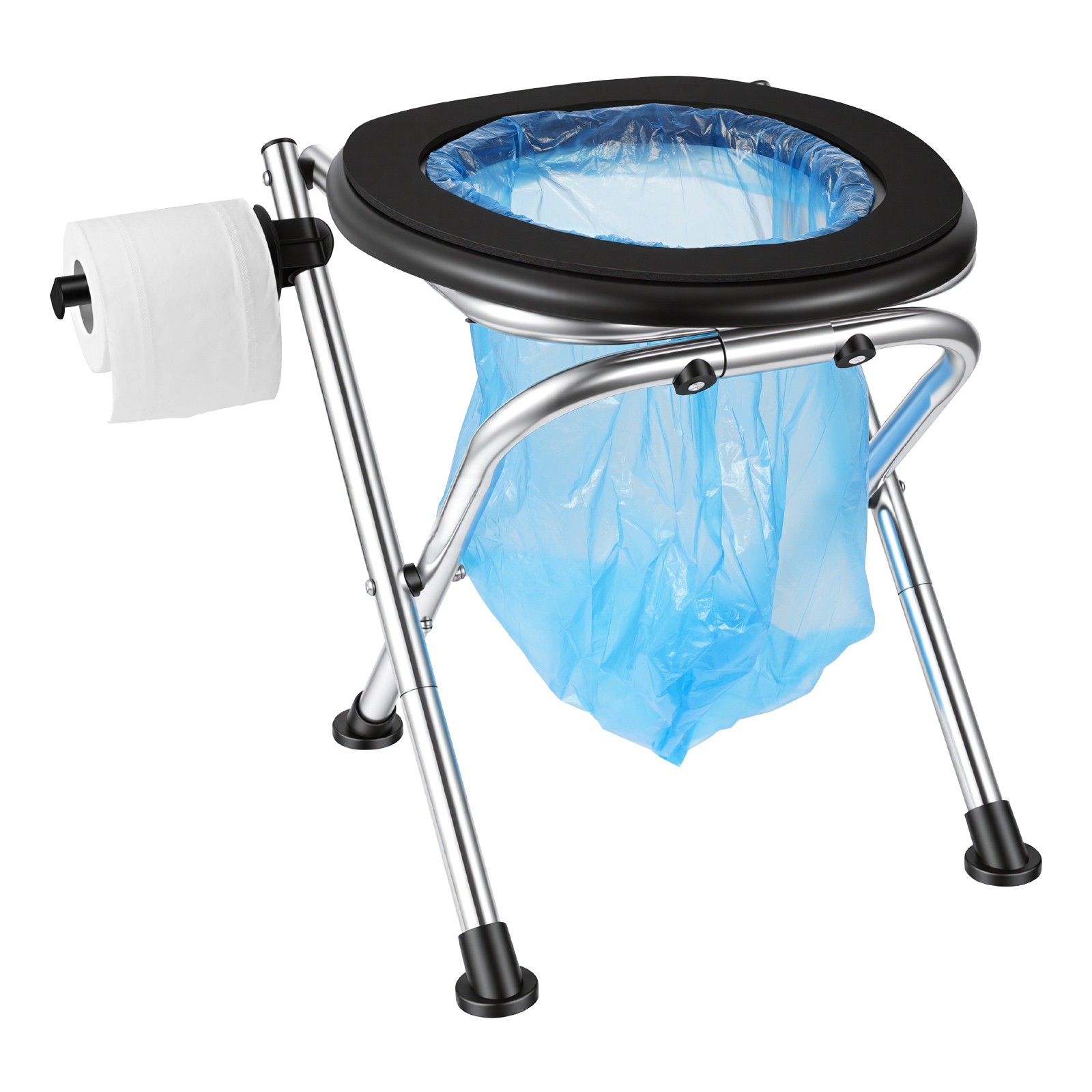 Uimoso Portable Folding Toilet Chair 350 lbs Capacity for Camping and Travel