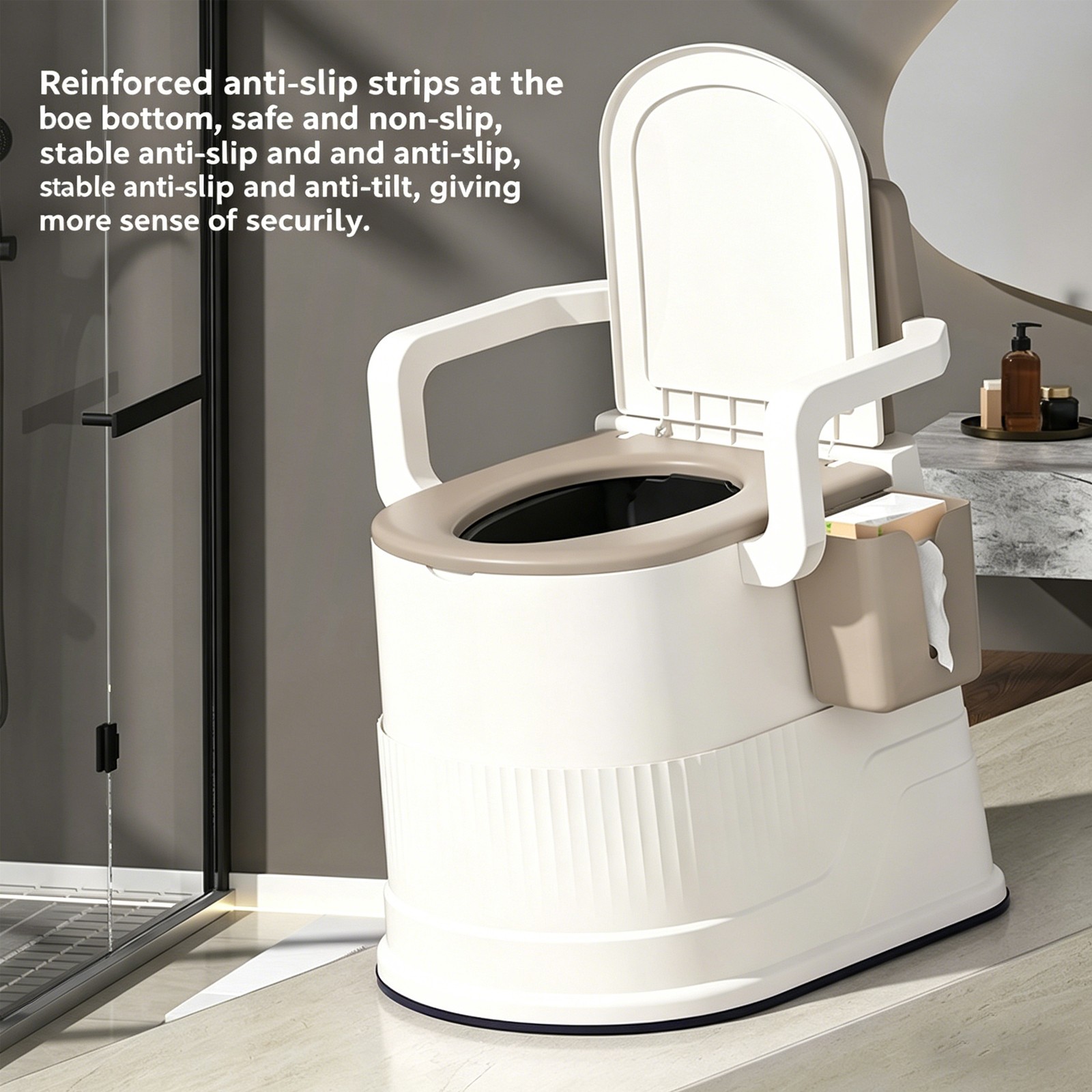 2-Gallon Portable Travel Toilet Outdoor/Indoor for Camping&Hiking w/ Tissue Box