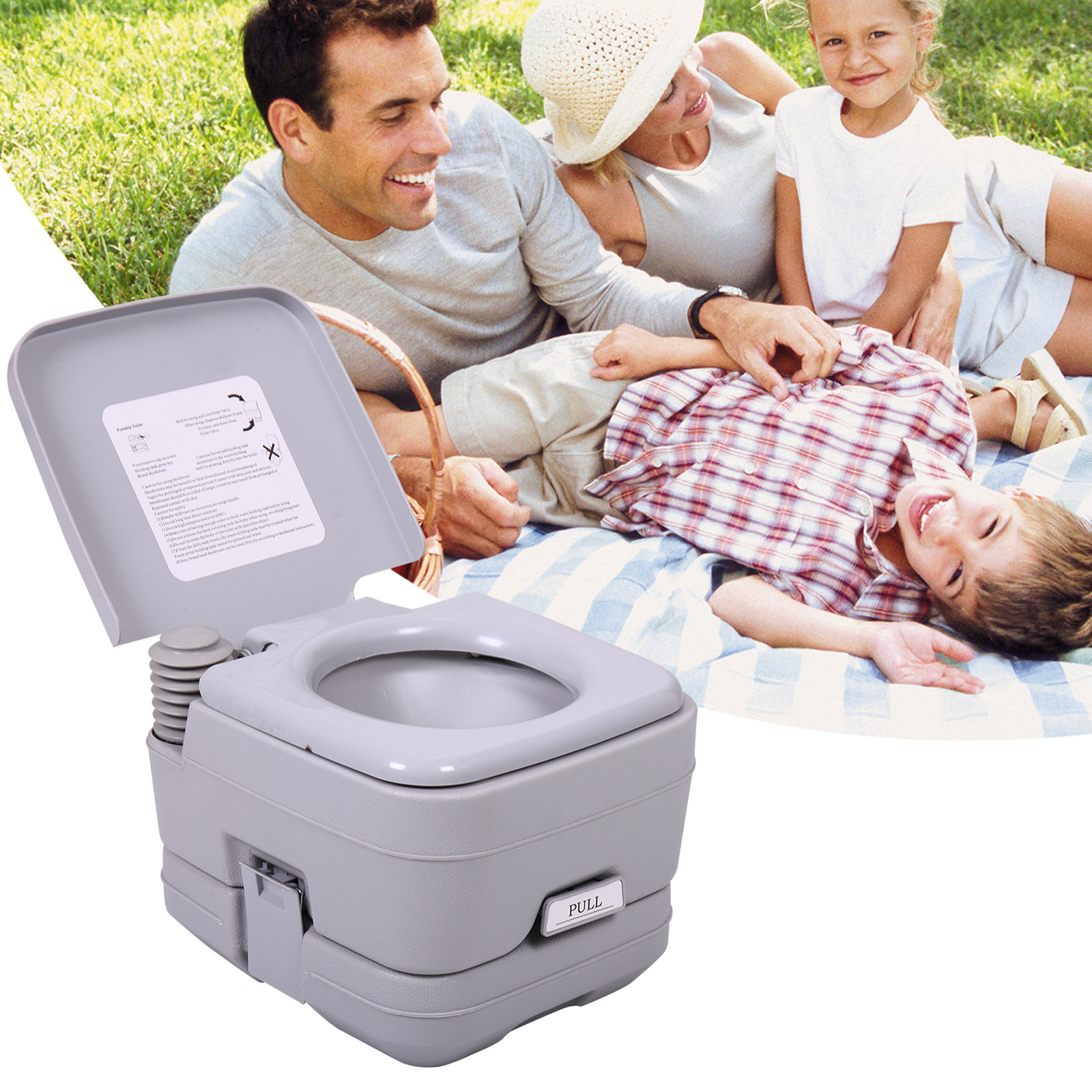 PENNYNANA 2.6 Gallon Portable Camping Toilet Travel Vehicle Boat Toilet Potty
