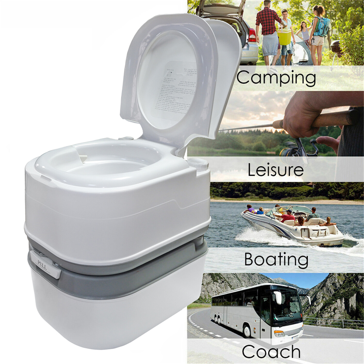 Portable Toilet 24L 6 Gallon Flush Travel Camping Outdoor/Indoor Commode Potty
