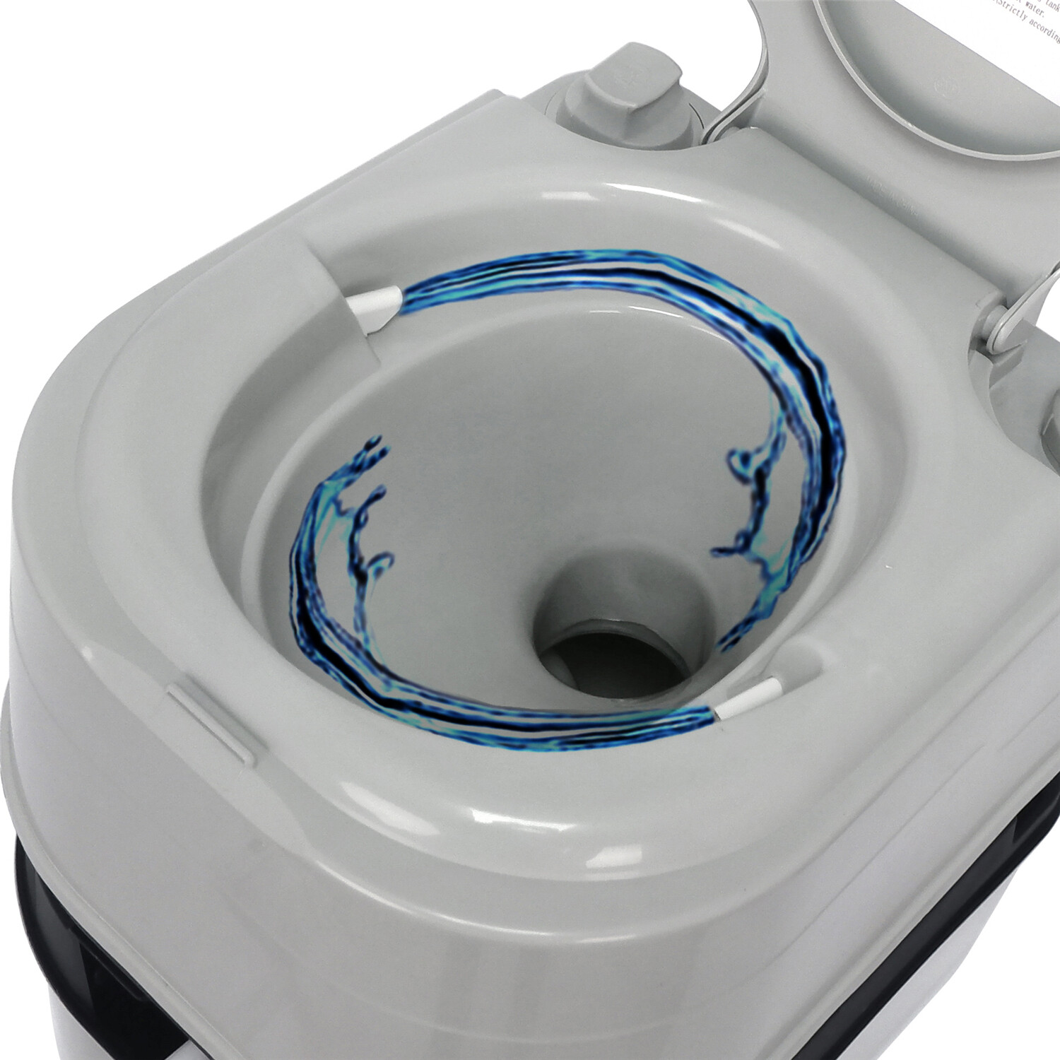 24L 6.3 Gallon Advanced Portable Toilet Flush Camping Travel Piston Pump Commode
