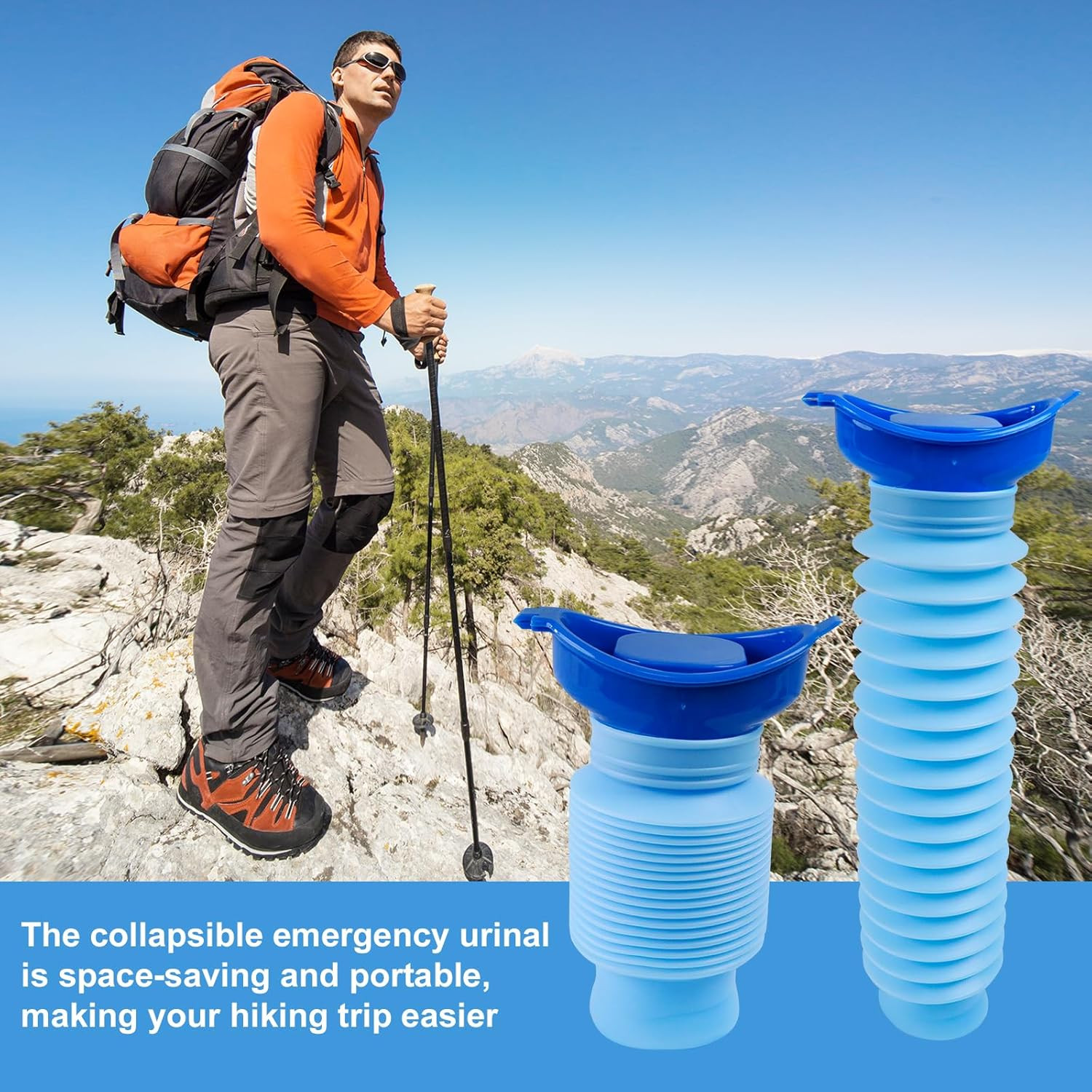 Pee Bottles for Men, Portable Urinal for Men, Collapsible Urine Bottle 750ML, Ca