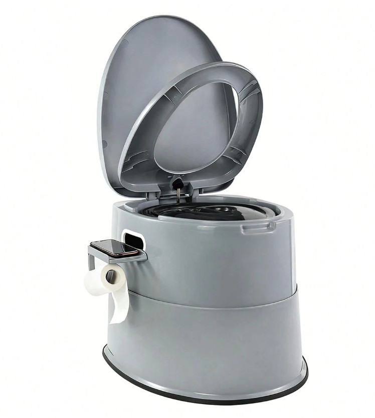 Portable Camping Toilet Jumbo Porta Potty w Removable Bucket RV Travel