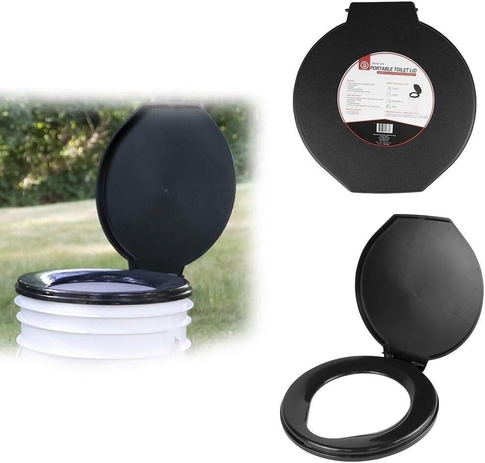 Portable Toilet Seat for 5 Gal Buckets, Camping Toilet Seat with Lid for Outdoor