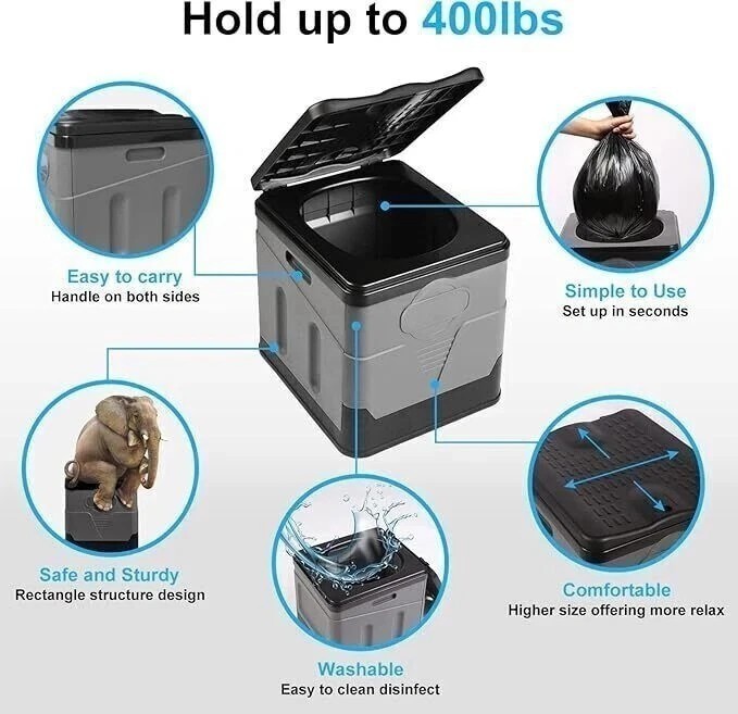 20L Portable Folding Toilet Car Outdoor Travel Potty for Camping Hiking Beach
