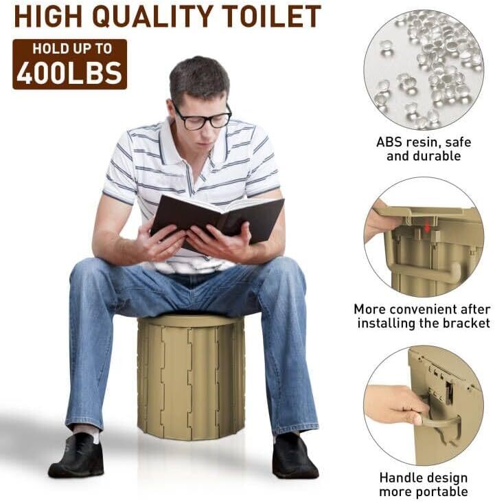 Portable Potty Toilet with Pop-Up Privacy Tent Outdoor Camping Travel Mobile US