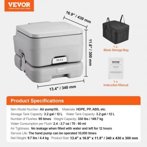 Portable Toilet for Camping with Carry Bag RV Toilet with 3.2 Gal Waste