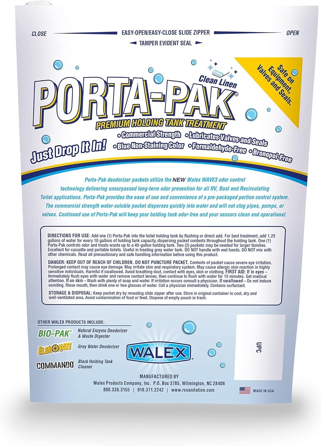 Eco-Friendly Porta-Pak Tank Deodorizer for RV & Marine – 10 Water-Soluble Tabs