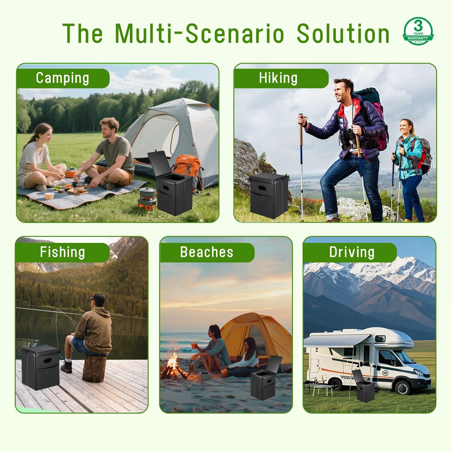 16.5″ XL Portable Toilet for Camping, Foldable Travel Toilet for Adults with …