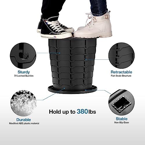Upgrade Retractable Portable Toilet Travel Toilet Adjustable Height Camping T…