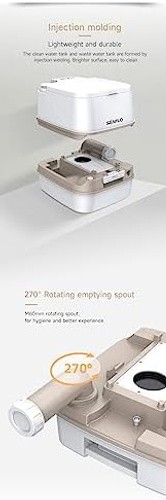 SEAFLO 12L Premium Portable Travel Toilet – 3.2 Gallon Waste Tank, 2.6 Gallon…