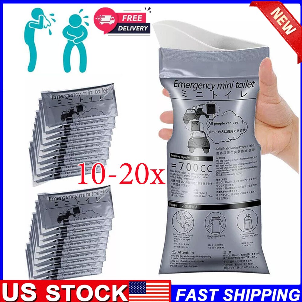 10/20PCS Disposable Urinal Bags Camping Pee Bags Unisex Urine Bag Vomit Bag JQ