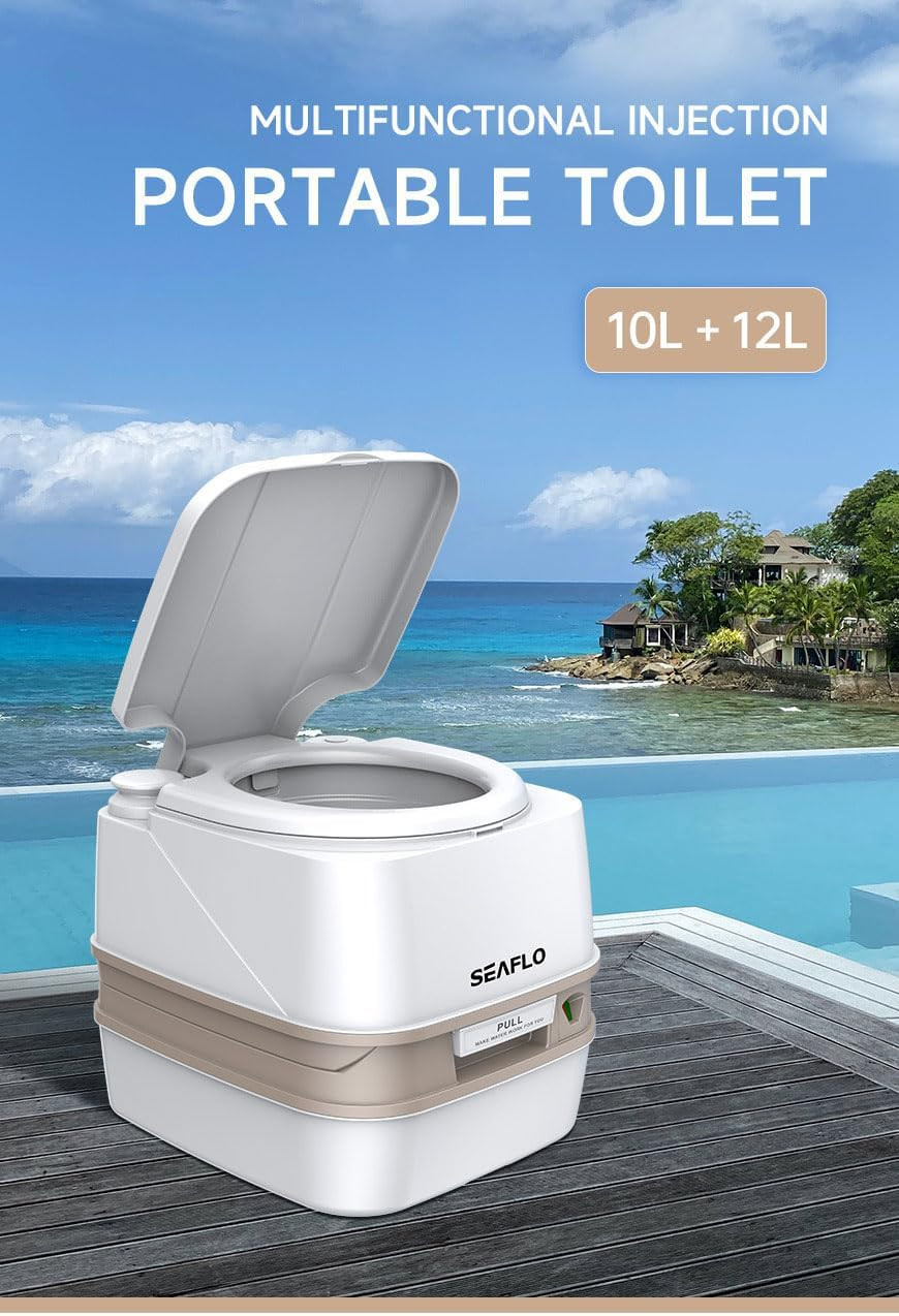 Portable 12L Travel Toilet – Compact, Manual Flush, 4-Year Warranty