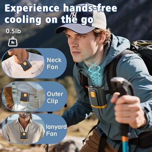 Portable Fan,120-Stepless Dial Waist Clip Fan Turbo Cooling,6000mAh Origin