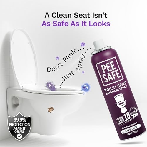 Pee Safe Toilet Seat Sanitizer Spray Lavender Travel Size Pack of 2X50ml