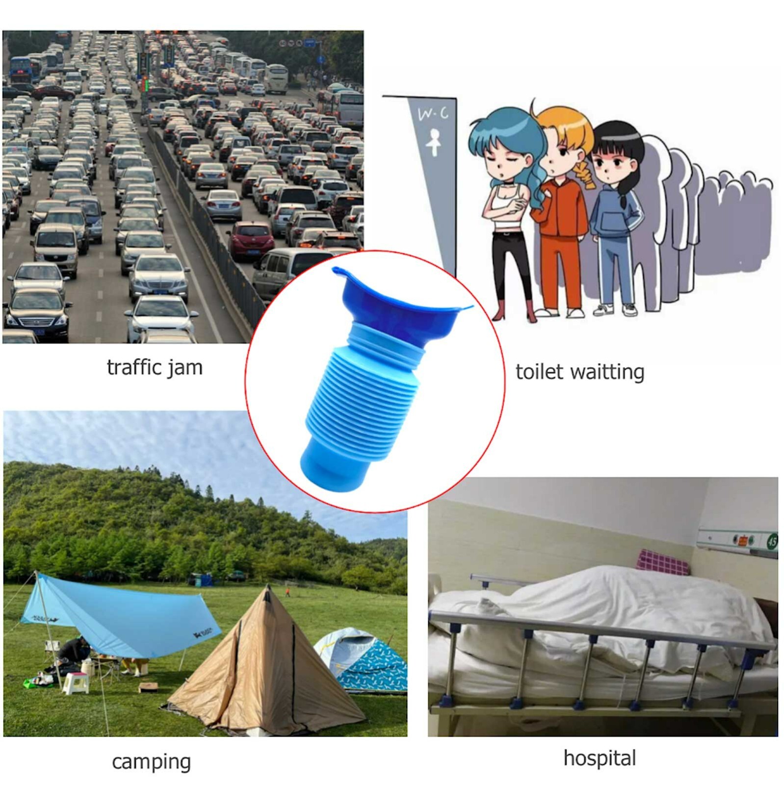 Emergency Portable Urinal Travel Camping Car Toilet Pee Bottle Kit Male Female