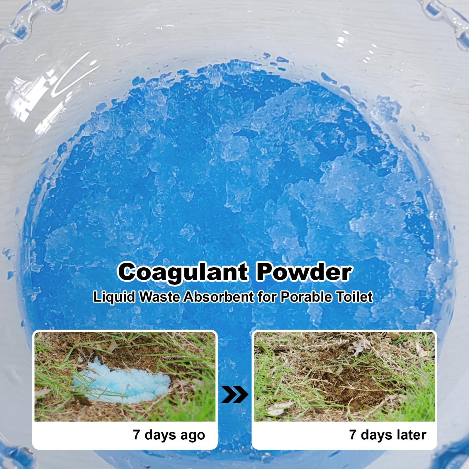 Super Absorbent Polymer Camp Toilet Chemicals – 30 Packs, Portable Gel for 5 Gal