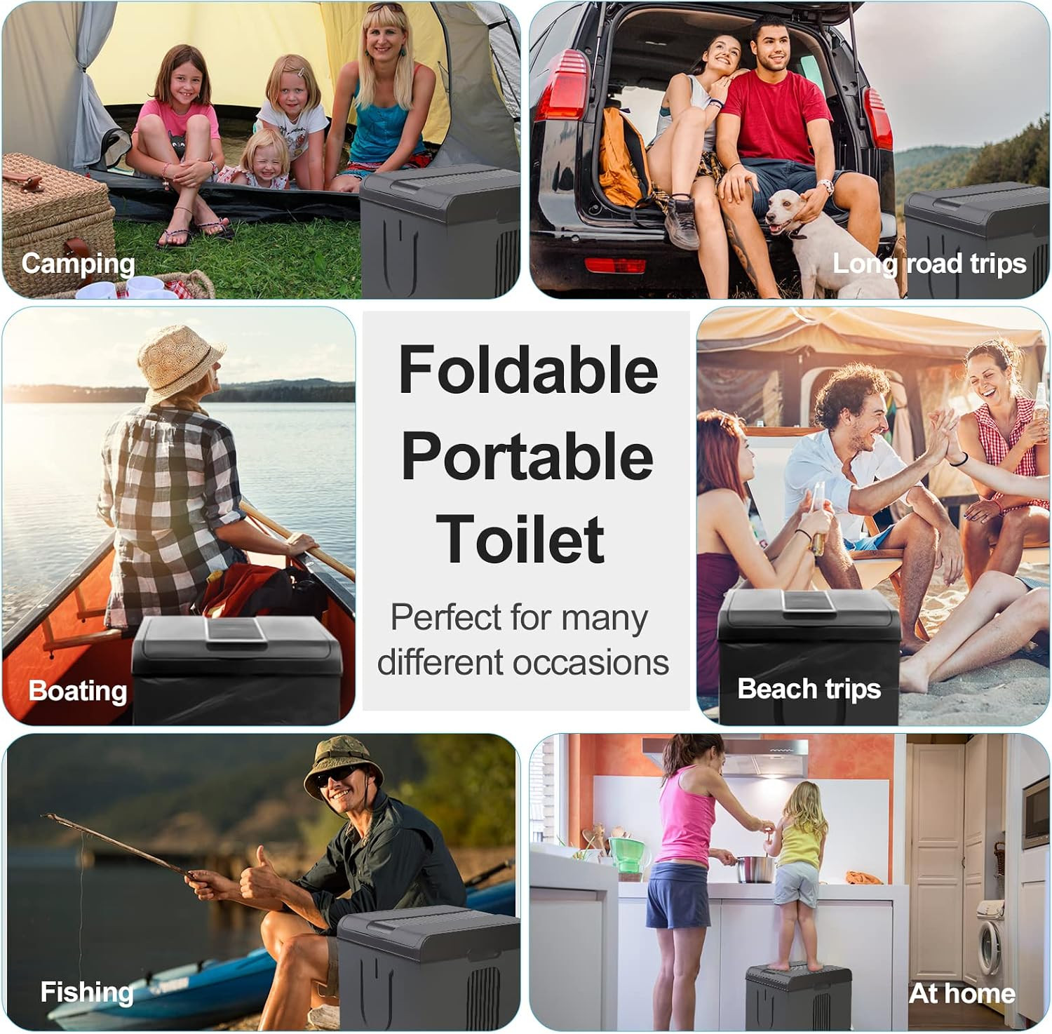 Portable Toilet Camping Toilets for Car Indoor Outdoor Commode Foldable Travel P