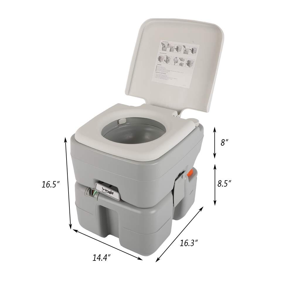 Portable 5.3 Gallon Camping Toilet with Carrying Bag – Large Capacity for RV, Bo