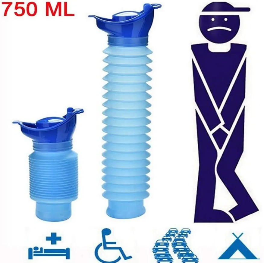 1set Portable Car Urinal Bottle Reusable Camping Emergency Toilet Kit – NEW
