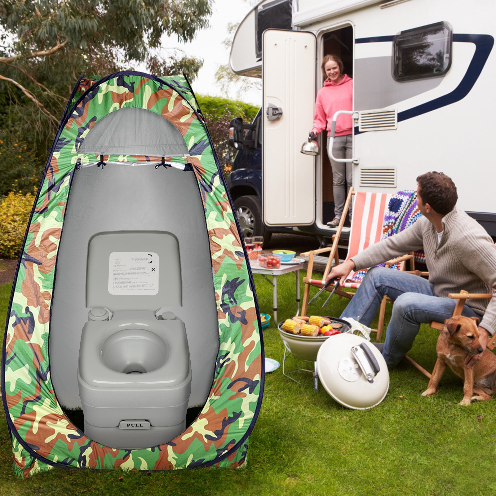 20L Outdoor Camping Toilet 5 Gallon Portable Potty Hygiene Equipment Garden