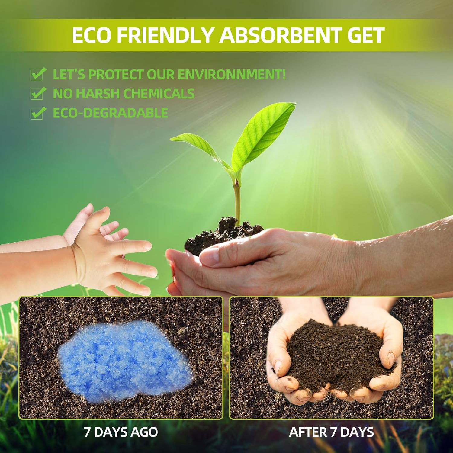 Portable Toilet Powder, Eco Absorbent Gel Liquid Waste Gelling and Deodorizing,