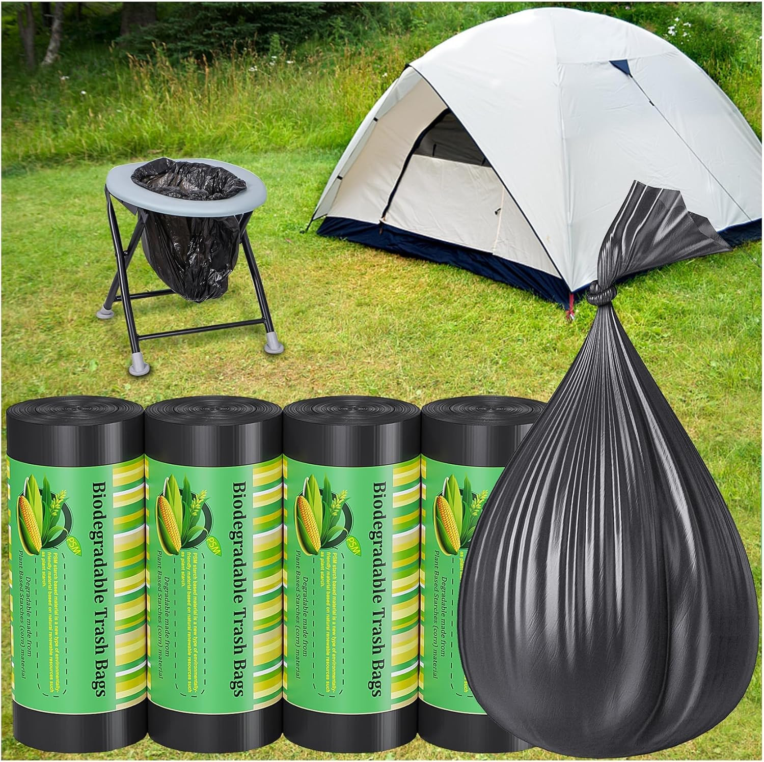 120 Portable Camping Toilet Bags 8 Gallon Emergency 1 Count (Pack of 120)