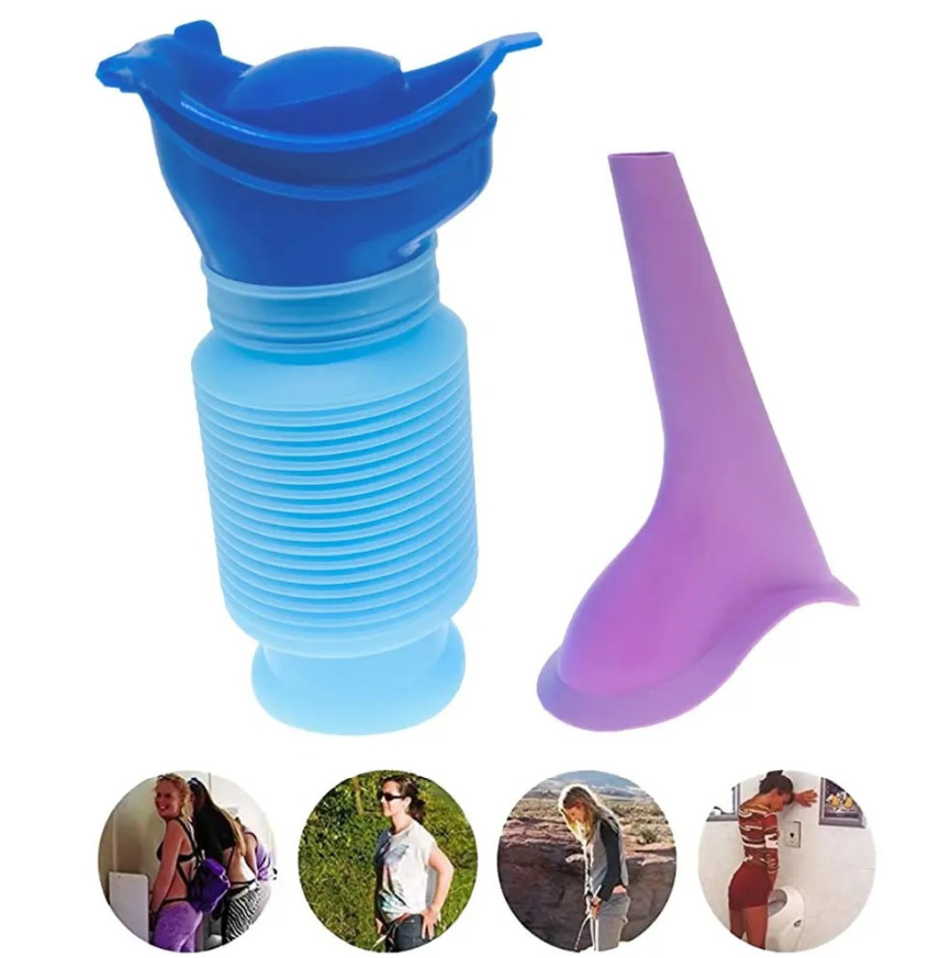 1set Portable Car Urinal Bottle Reusable Camping Emergency Toilet Kit – NEW