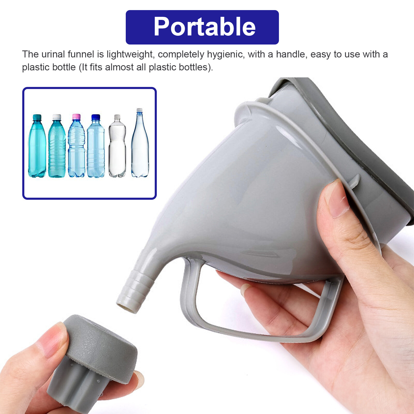 2x Portable Potty Pee Funnel Unisex Adult Emergency Urinal Device Outdoor Toilet
