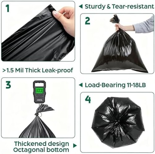 120 Portable Camping Toilet Bags, Biodegradable Compostable 5-8 Gallon Emerge…