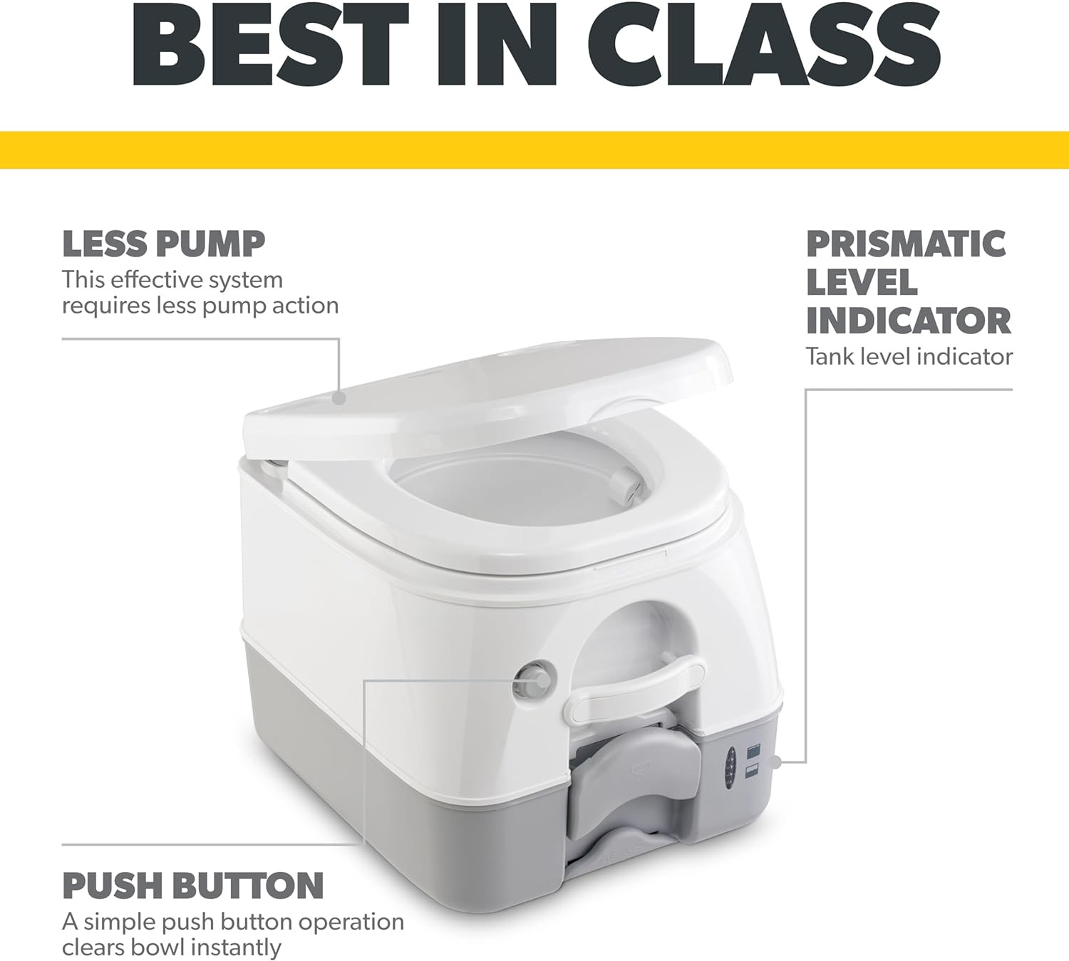 5-Gallon Portable Toilet – Compact & Convenient Gray Design