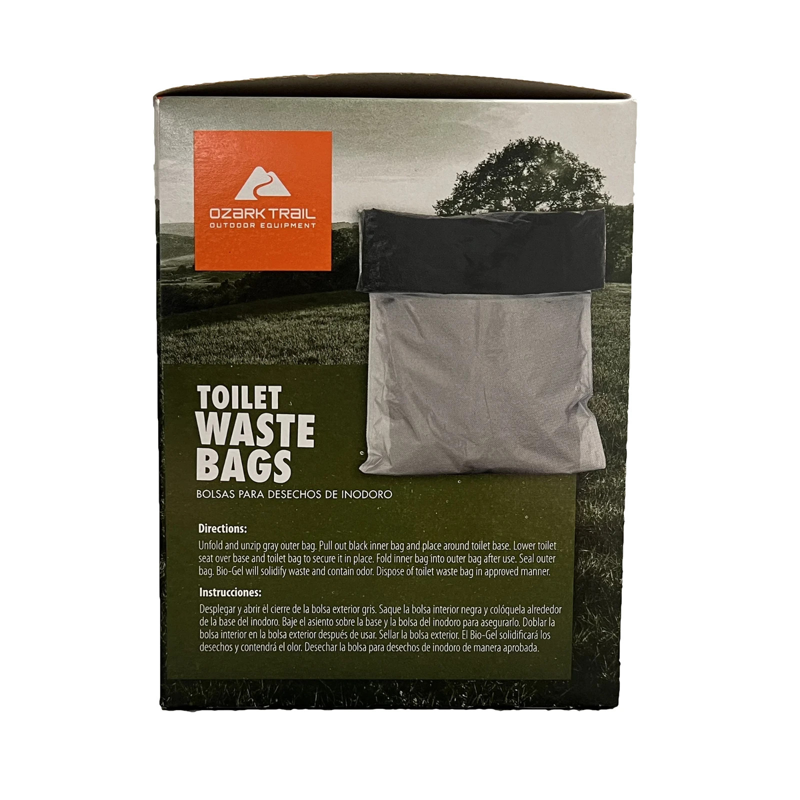 2 pack Ozark Trail Portable Toilet Waste Bags with Bio-Gel, Disposable, 6 Count