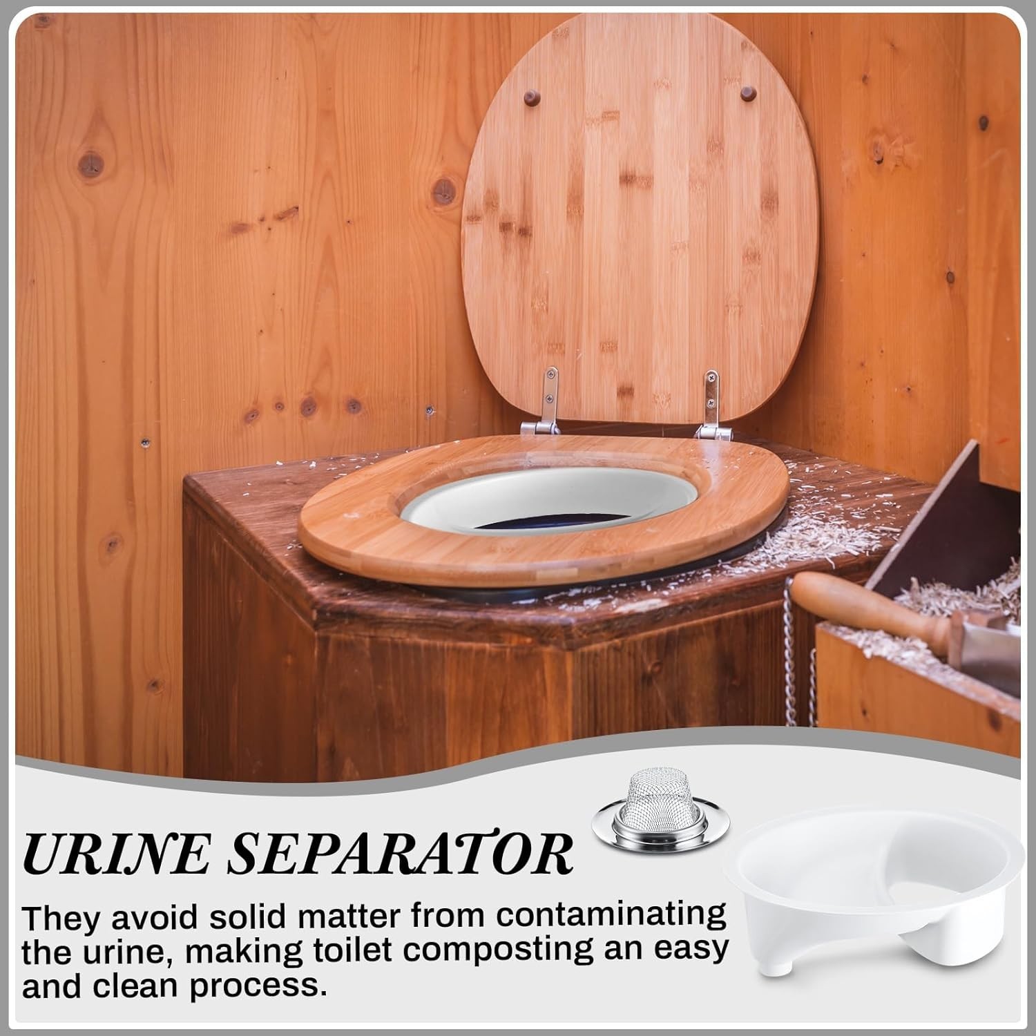 New Urine Diverter Separator for Compost Toilets with Stainless Sink Lid White